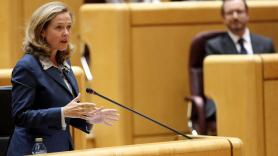 La ministra de Economía y Empresa en funciones Nadia Calviño interviene en la primera sesión plenaria de la XIII Legislatura en el Senado en Madrid (España) a 10 de septiembre de 2019 