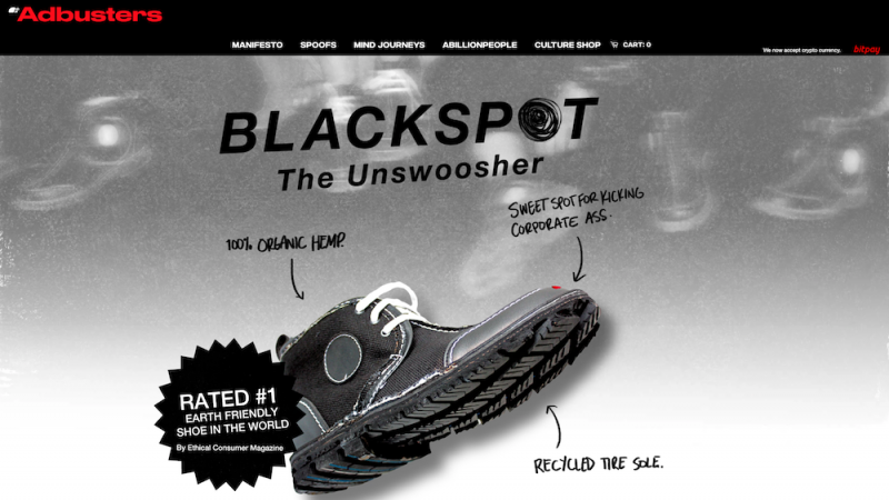 Zapatillas Blackspot de Adbusters. Una marca contra las marcas.