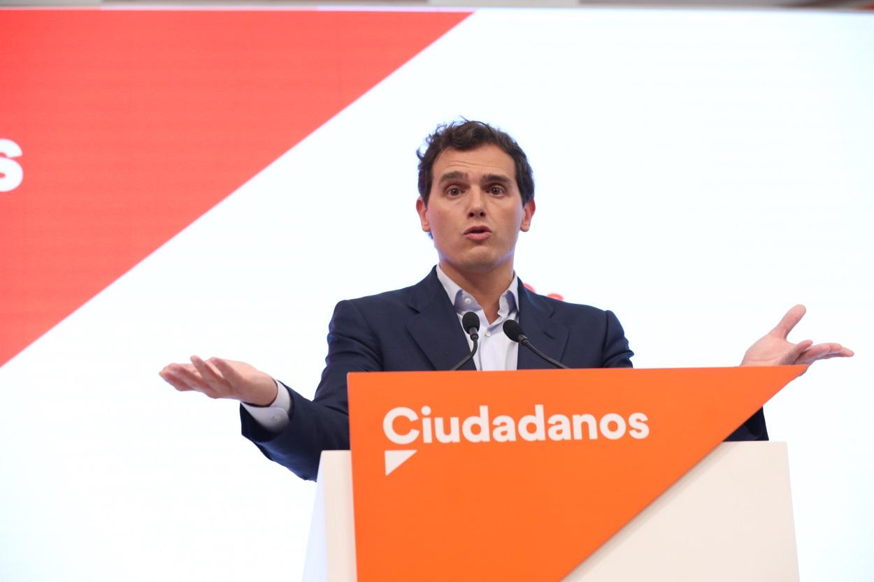 El presidente de Ciudadanos, Albert Rivera, ofrece una rueda de prensa tras el Comité Permanente del partido