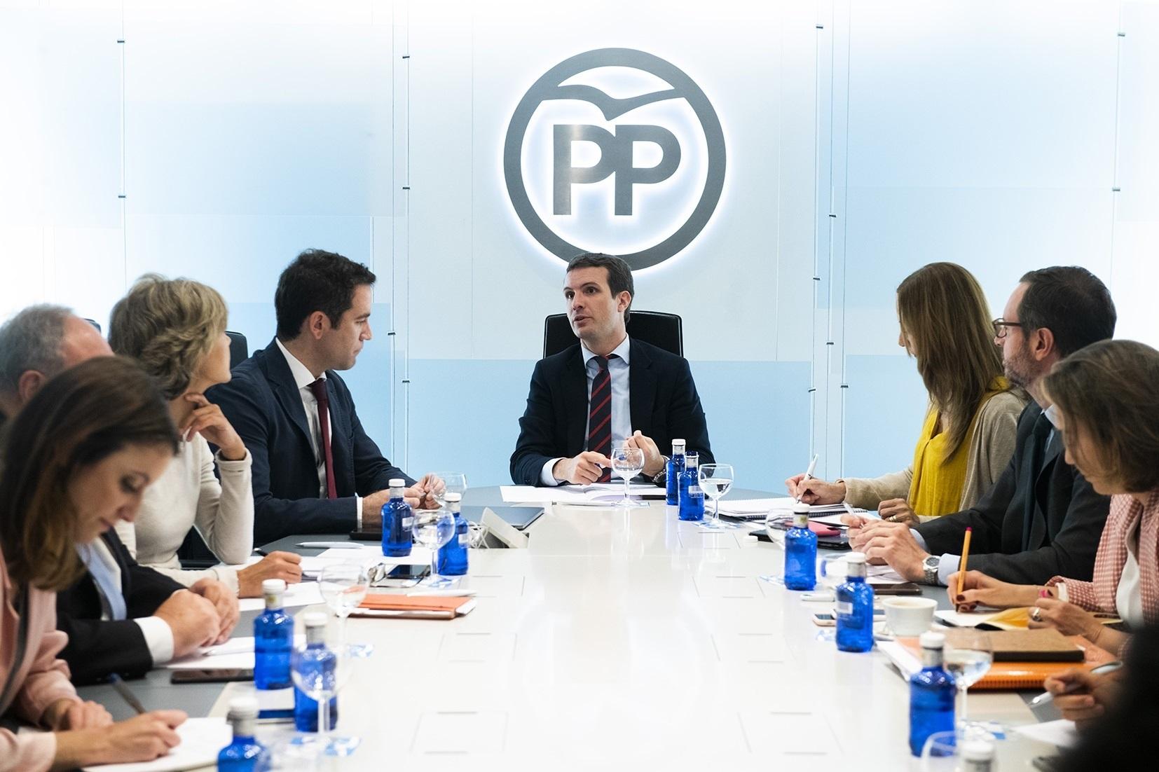 Pablo Casado preside el Comité de Dirección del PP en Génova. EP