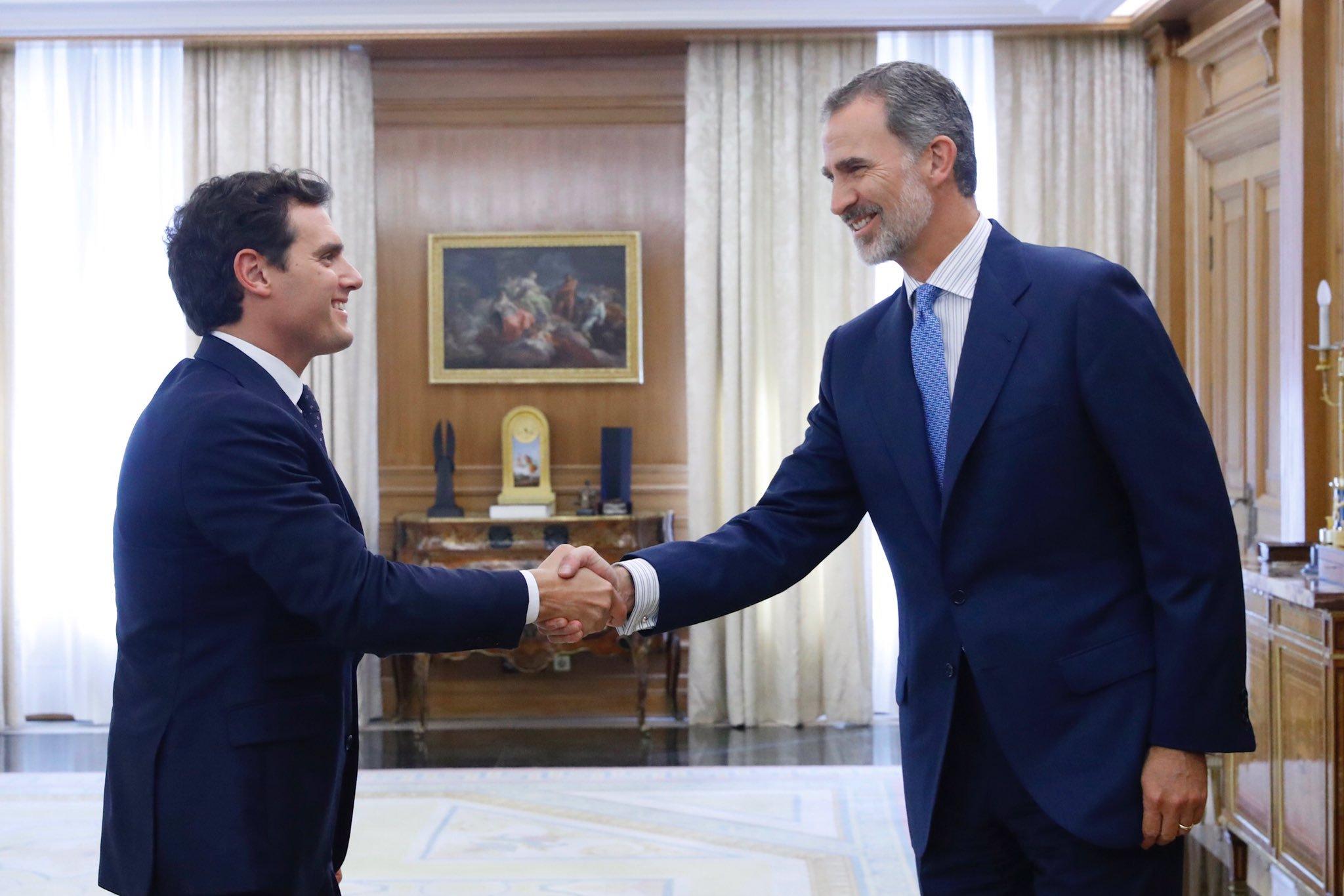 Felipe VI recibe a Albert Rivera en Zarzuela