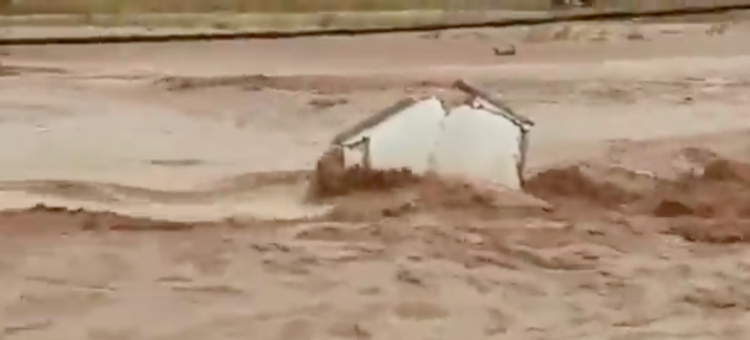 Imagen de la tromba de agua caída en Ossa de Montiel
