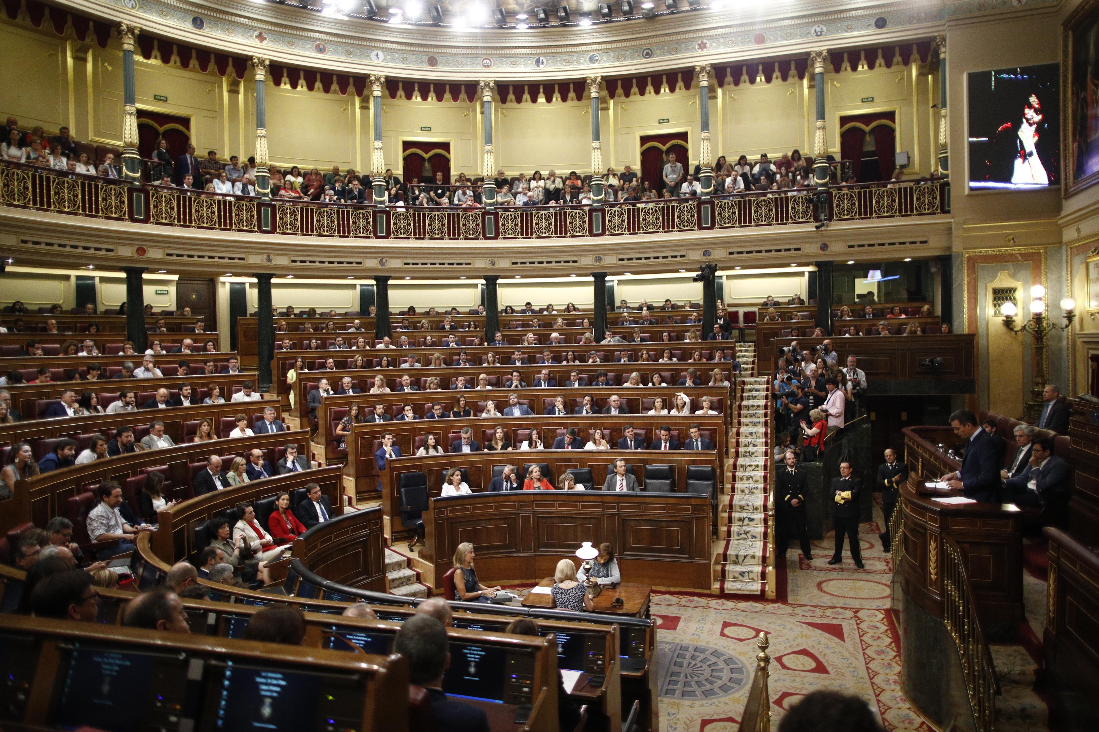 Vista del hemiciclo del Congreso de los Diputados