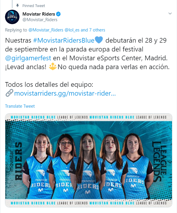 Anuncio Twitter Movistar Riders Blue