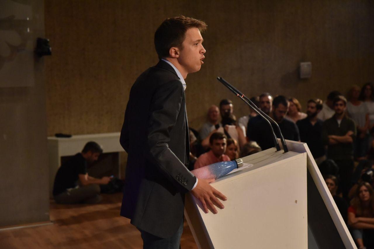 Iñigo Errejon en la presentación de su candidatura.