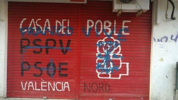 Ataque a la sede del PSPV de València Nord