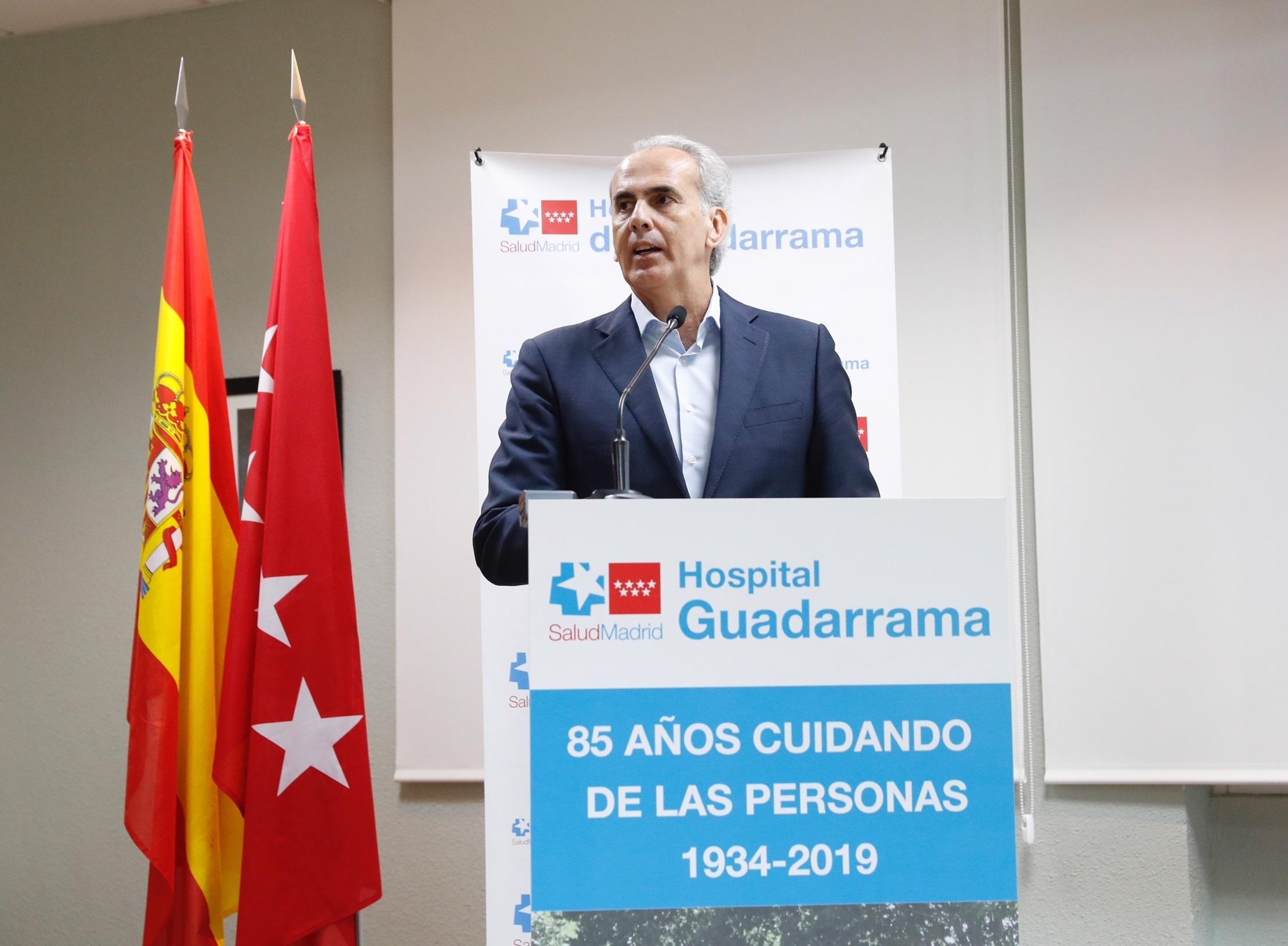 El consejero de Sanidad en funciones de la Comunidad de Madrid Enrique Ruiz Escudero participa en los actos de conmemoración de los 85 años de actividad del Hospital de Guadarrama