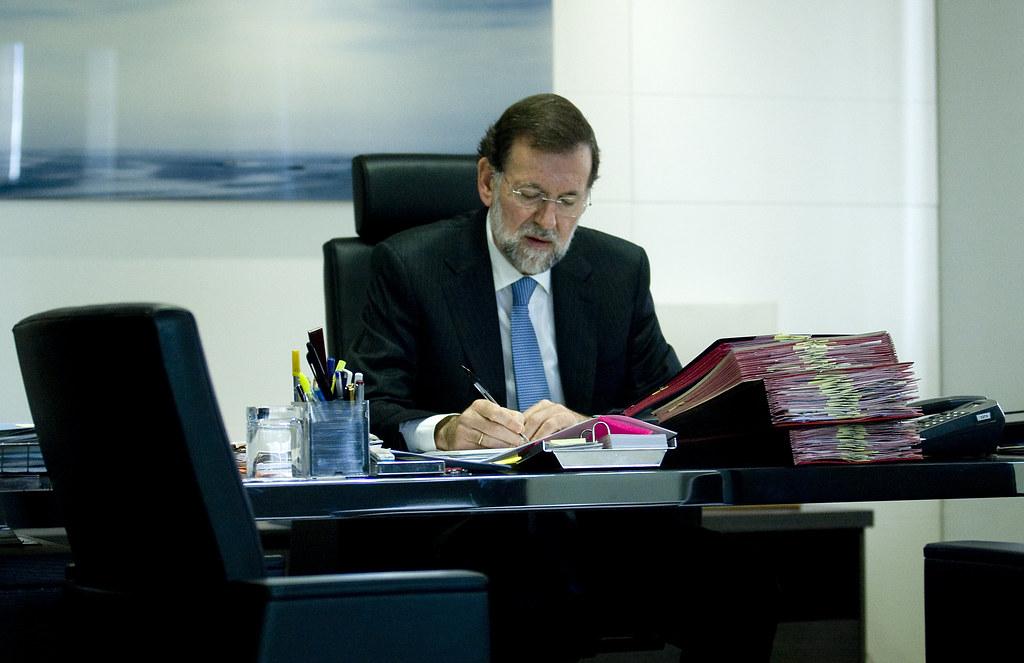 Mariano Rajoy en su despacho cuando era presidente del PP. Fuente: PP