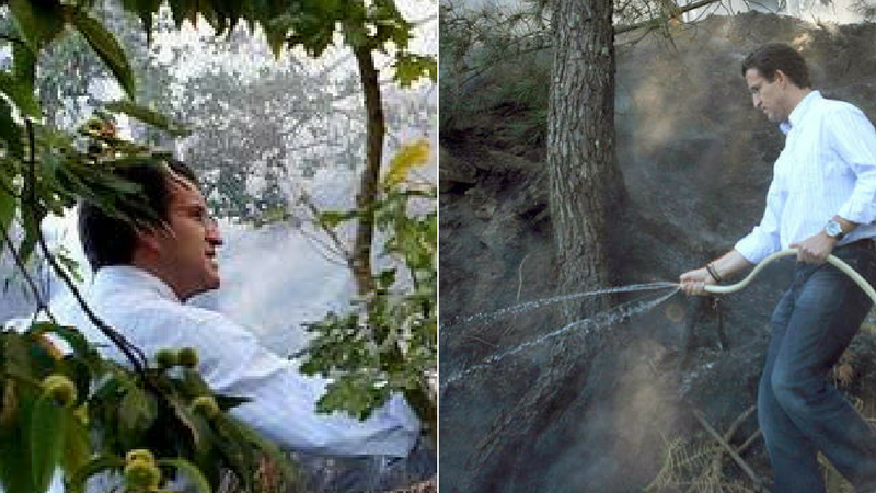 Feijoo en los incendios que asolaron Galicia en 2006. Feijoo en los incendios que asolaron Galicia en 2006.