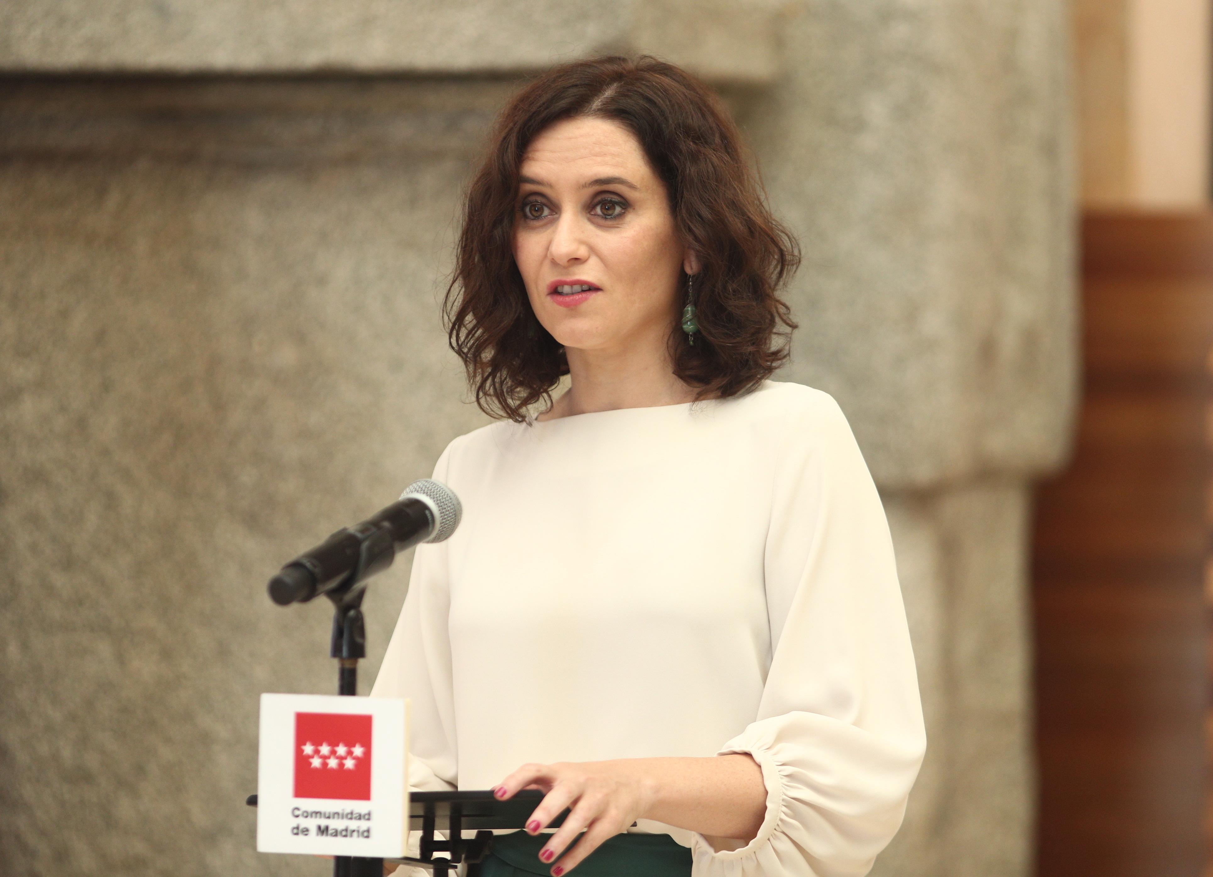 La presidenta de la Comunidad de Madrid Isabel Díaz Ayuso