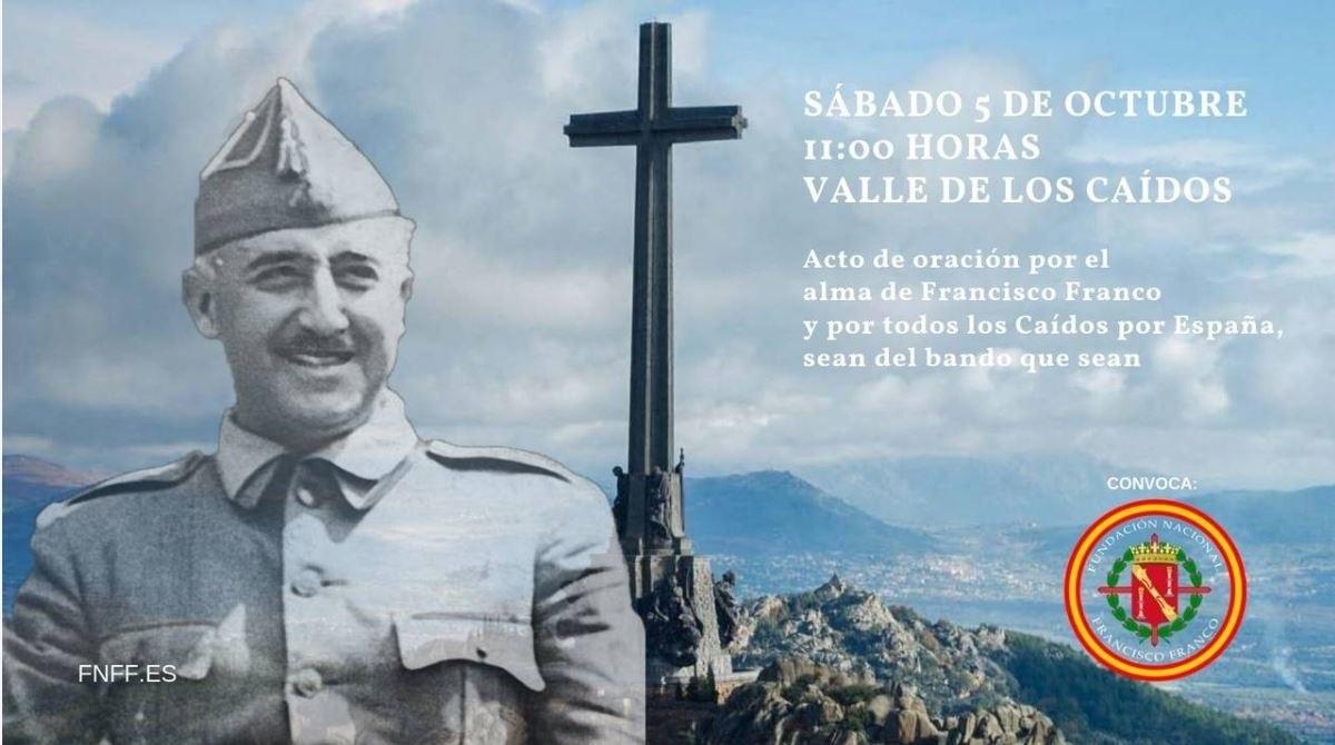 Fundación Francisco Franco convoca el sábado una oración colectiva por el "alma" del dictador ante la sentencia del TS. FNFF