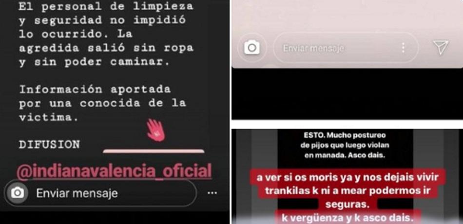 Mensajes difundidos en Twitter tras la violación grupal a una joven en la discoteca Indiana