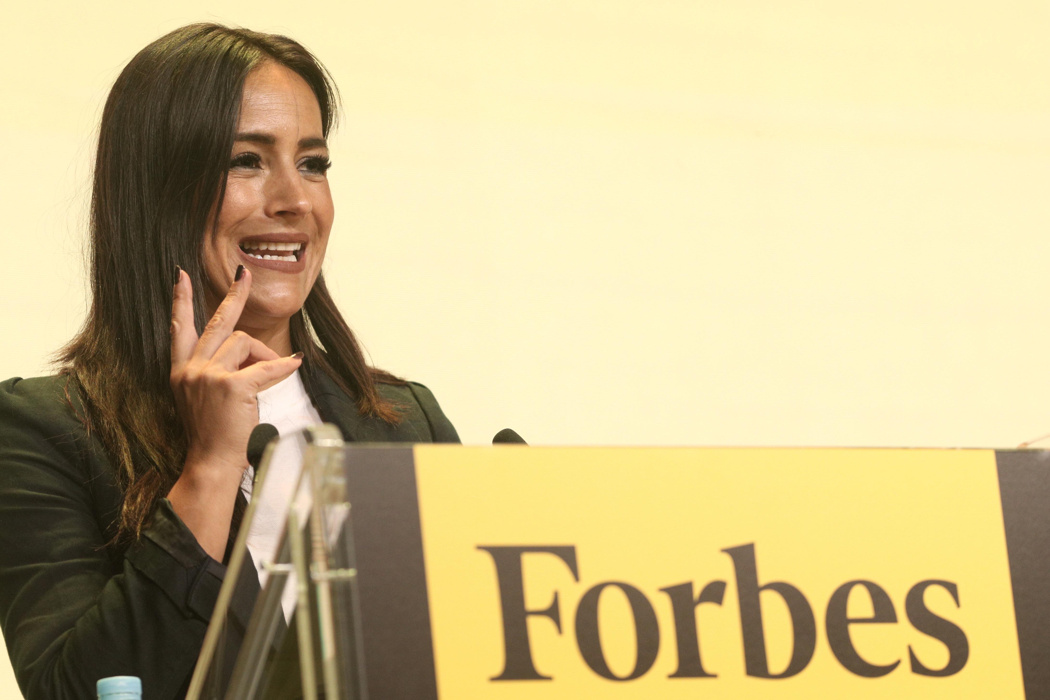 La vicealcaldesa de Madrid Begoña Villacís durante su intervención en el 'Forbes Summit Women 2019' el cual busca promover la igualdad y empoderamiento femenino en Madrid (España) a 2 de octubre