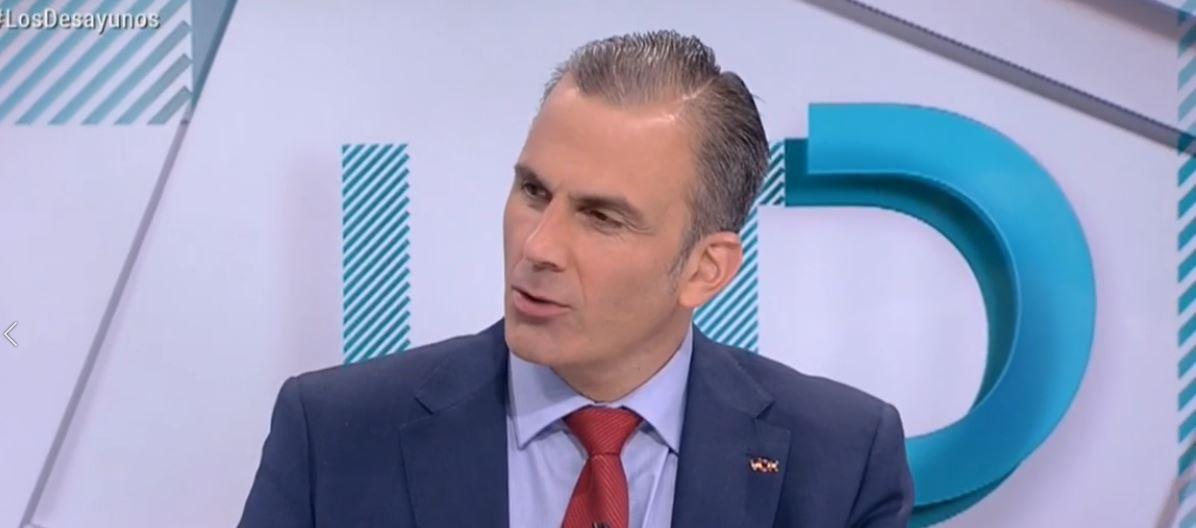 Javier Ortega Smith en el plató de 'Los Desayunos de TVE'