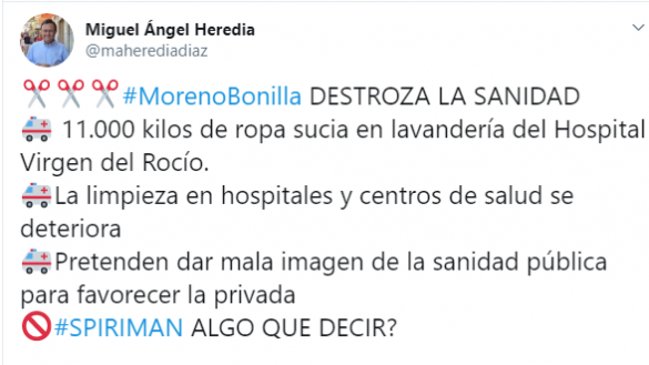 Tuit de Miguel Ángel Heredia