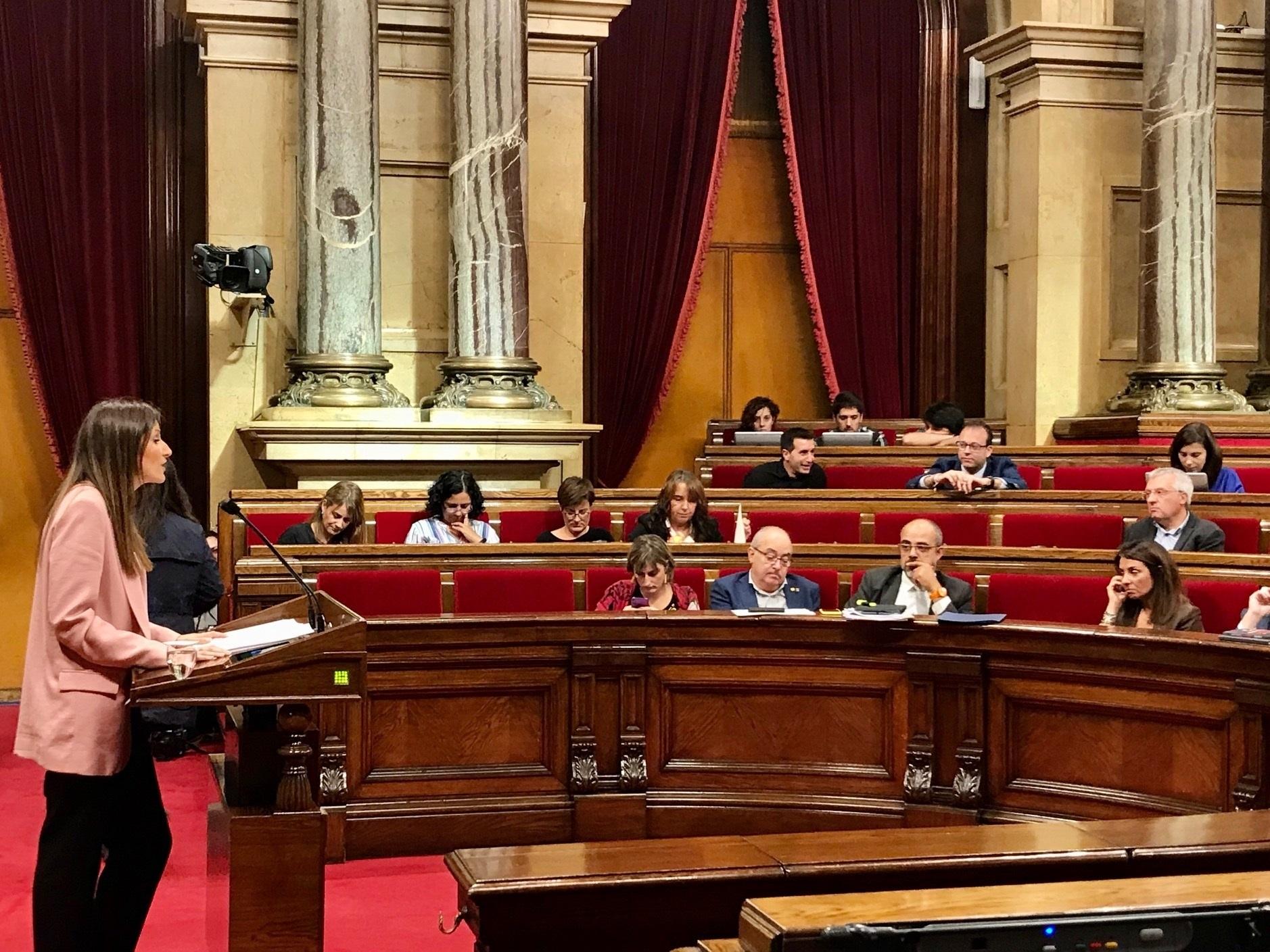 La líder de Cs en Catalunya Lorena Roldán interviene en la moción de censura del presidente Quim Torra