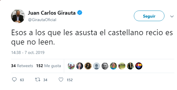 Girauta alega que habla 'castellano recio'. Twitter