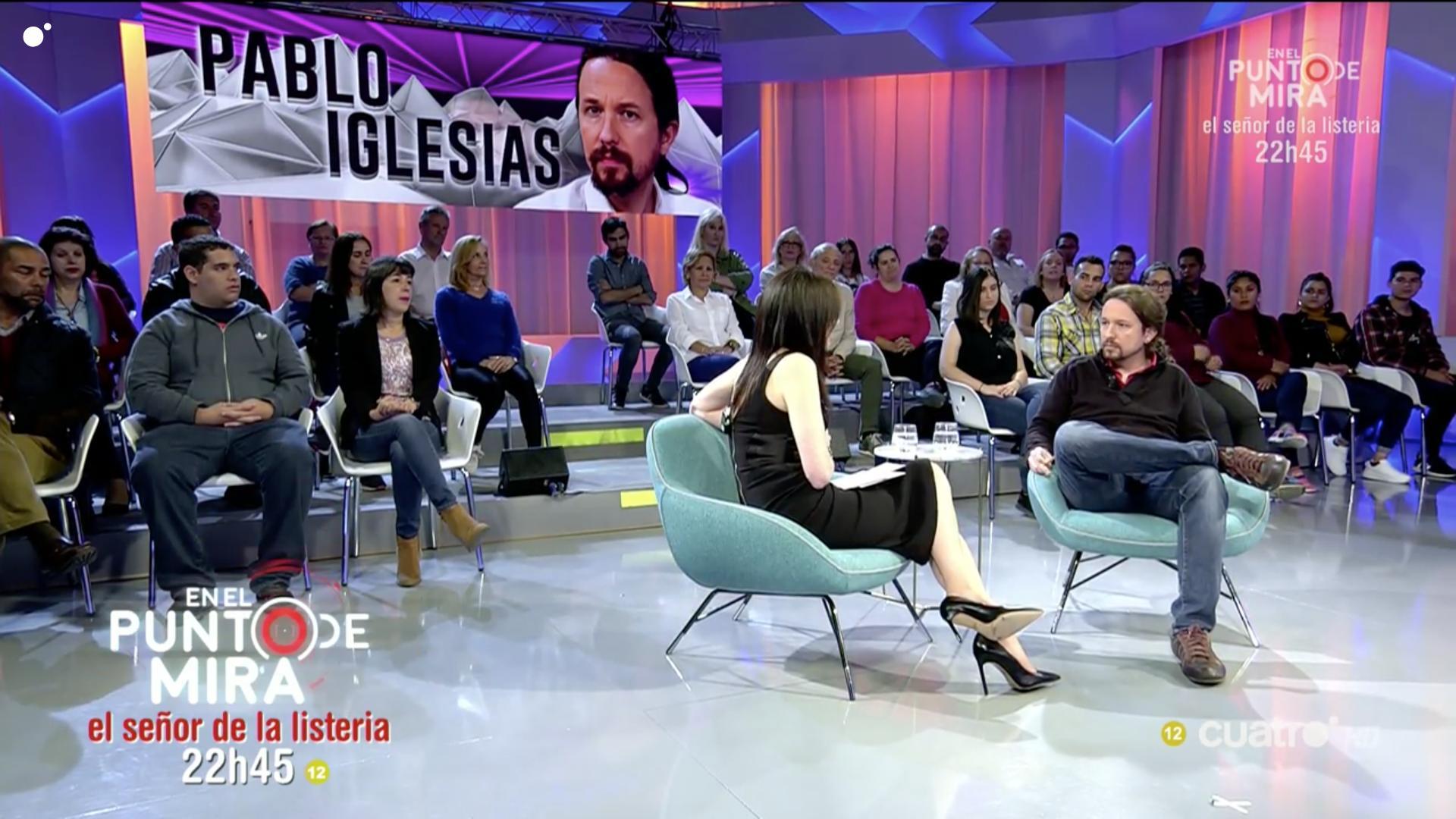 Pablo Iglesias es entrevistado en el programa 'Todo es mentira' (Cuatro)