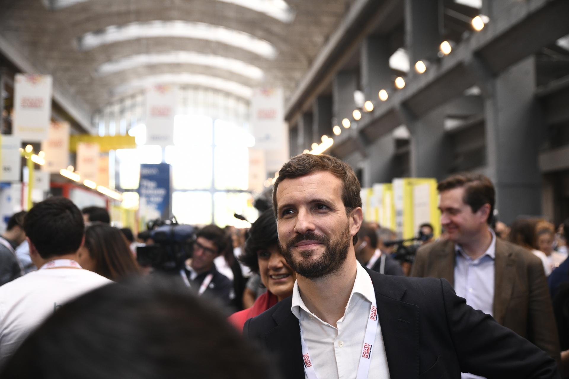 El presidente del PP Pablo Casado en su visita a la plataforma global de innovación South Summit Madrid 2019 durante la primera jornada en Madrid (España) a 2 de octubre de 2019