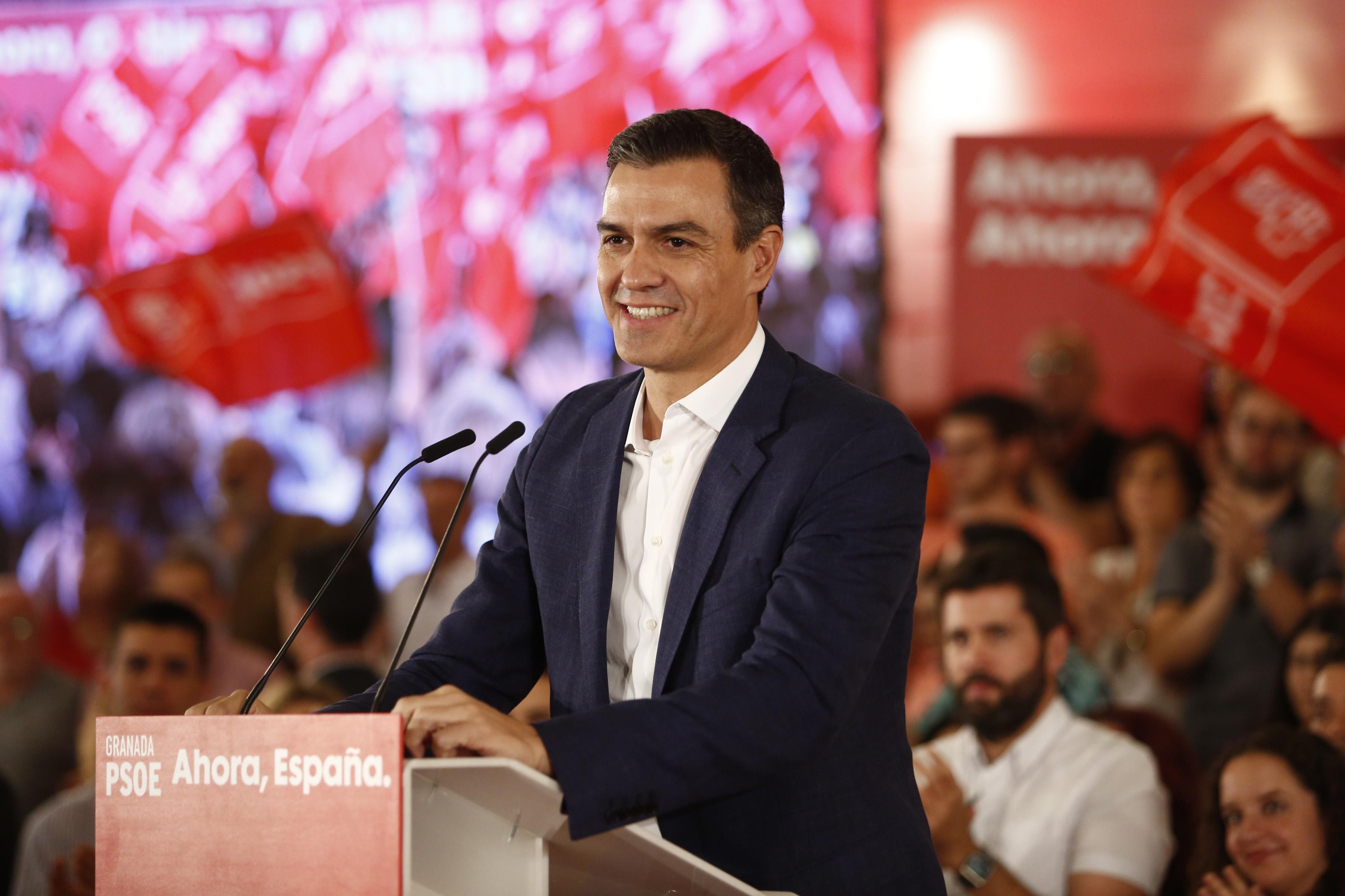 El secretario general del PSOE y presidente del Gobierno en funciones Pedro Sánchez