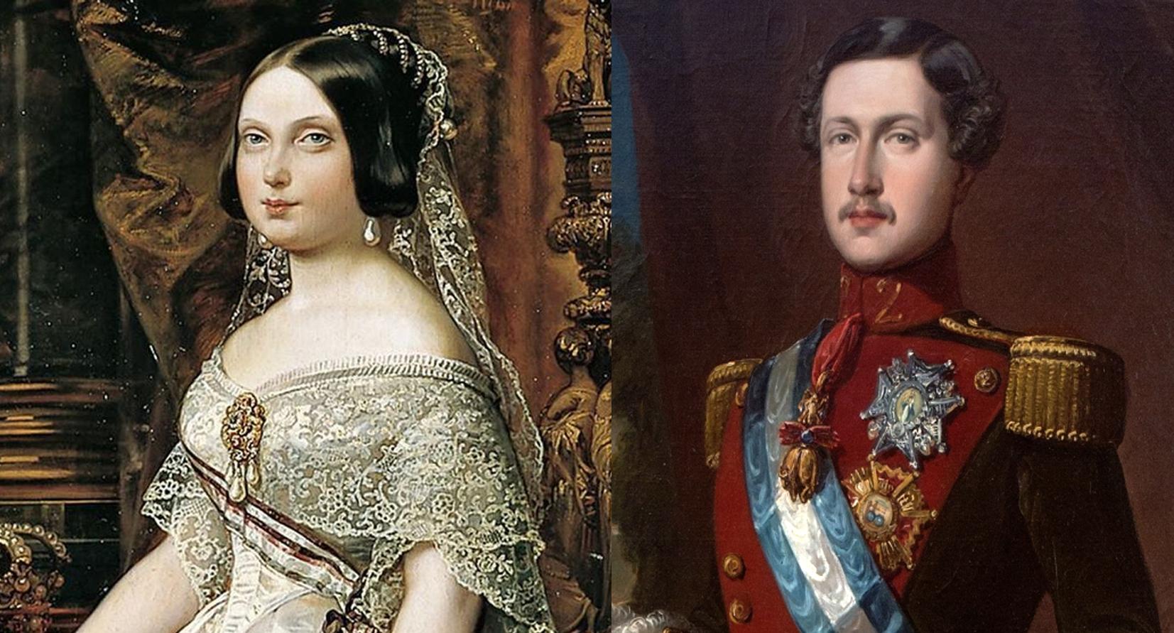 Isabel de Borbón y su primo y esposo Francisco de Asís y Borbón