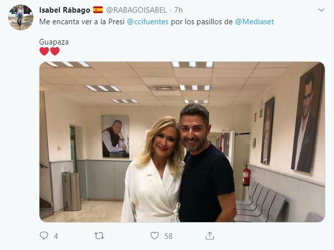 Tweet de Isabel Rabago a Cristina Cifuentes