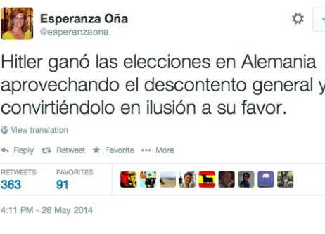 La alcaldesa de Fuengirola compara a Podemos con los nazis