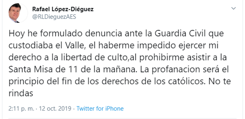 Tuit de Rafael López Diéguez Tuit de Rafael López Diéguez