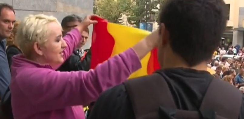 Mujer bandera de España