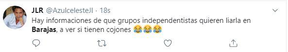 Amenazas a los independentistas que quieren colapsar Barajas: aquí no duráis ni cuatro minutos Amenazas a los independentistas que quieren colapsar Barajas: aquí no duráis ni cuatro minutos