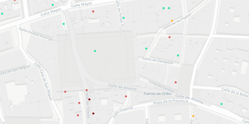 Locales desfavorables situados en la Plaza Mayor