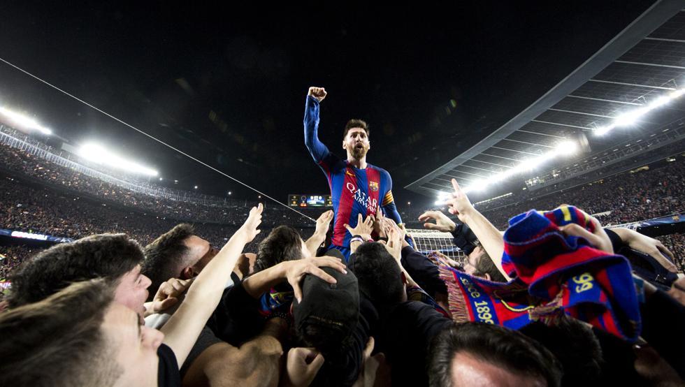 Lionel Andrés Messi en una celebración. Fuente: Web Oficial del FC Barcelona.