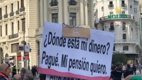Marcha de las Pensiones en la calle Alcalá