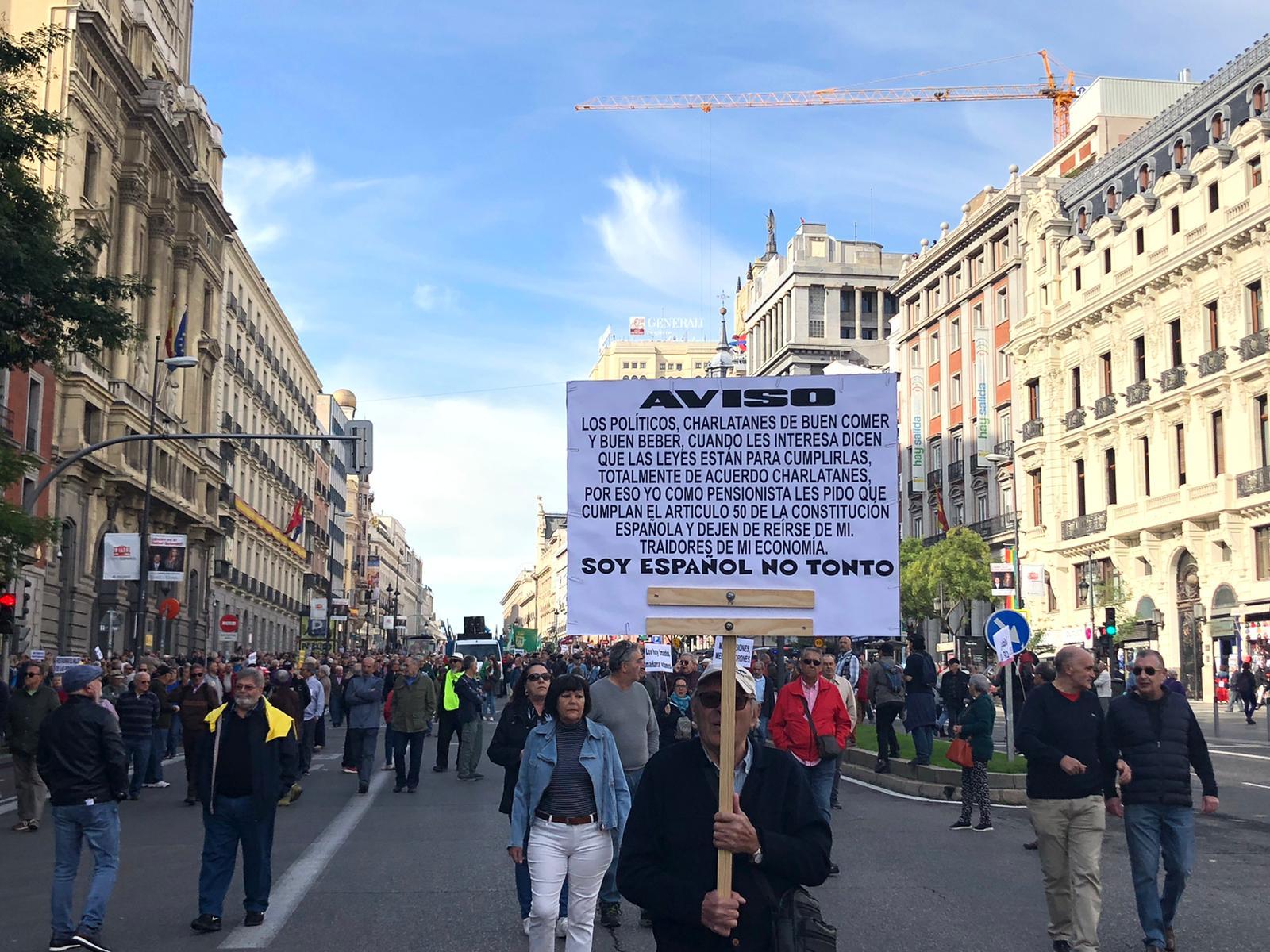 Marcha de las Pensiones en la calle Alcalá