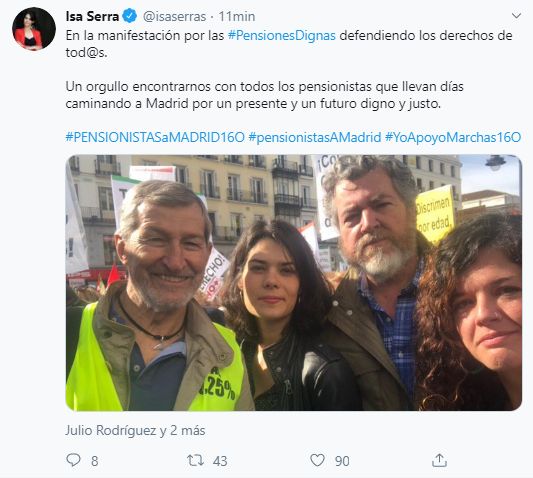 Isa Serra en manifestación