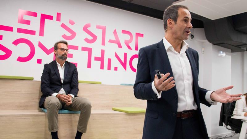 Ignacio Cea y Fran Estevan en la presentación de Bankia Fintech Venture hoy