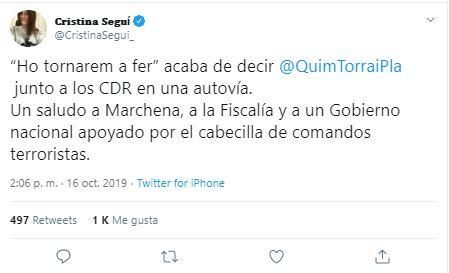 Tuit Cristina Segui