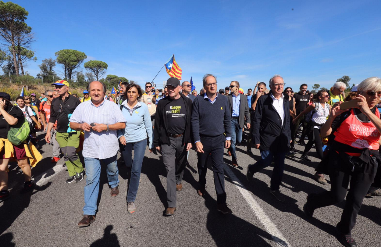 El president Quim Torra se une al corte de carreteras