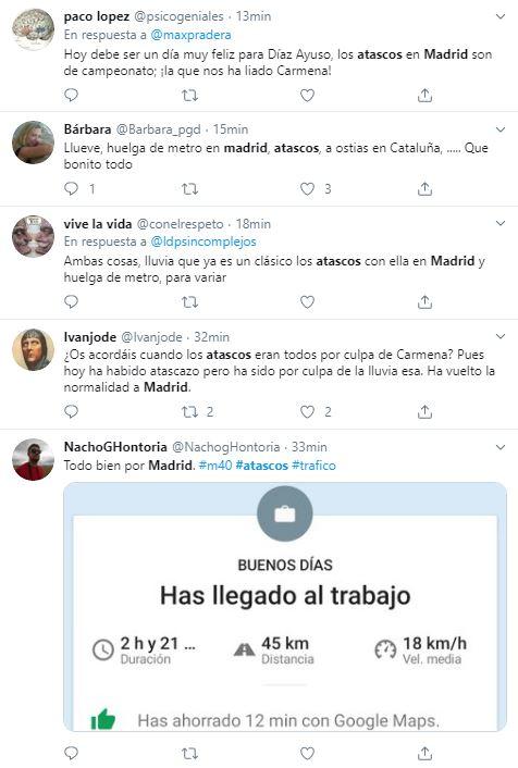 Tuiteros critican el caos de Madrid