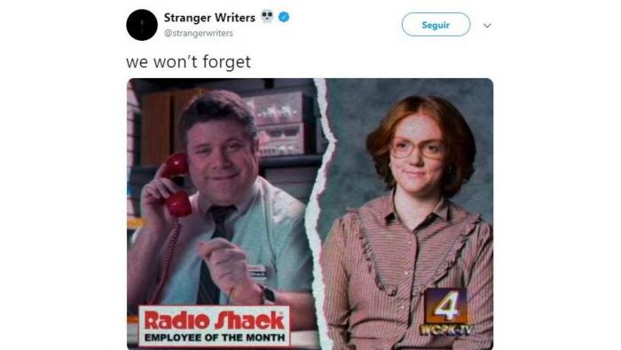 Tuit de los guionistas de Stranger Things. Twitter