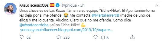 Tuit de Echenique. Twitter Tuit de Echenique. Twitter