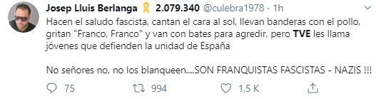 Captura tuit contra TVE Captura tuit contra TVE
