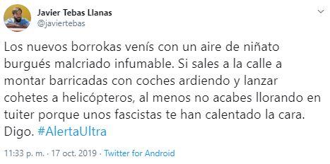 Javier Tebas Llanas defiende los golpes a independentistas Javier Tebas Llanas defiende los golpes a independentistas