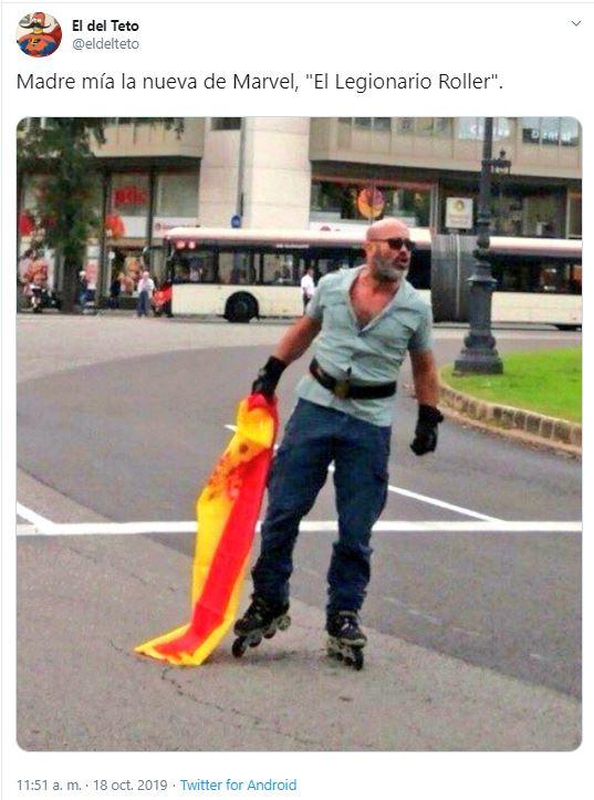 Legionario con patines en Cataluña. Twitter Legionario con patines en Cataluña. Twitter