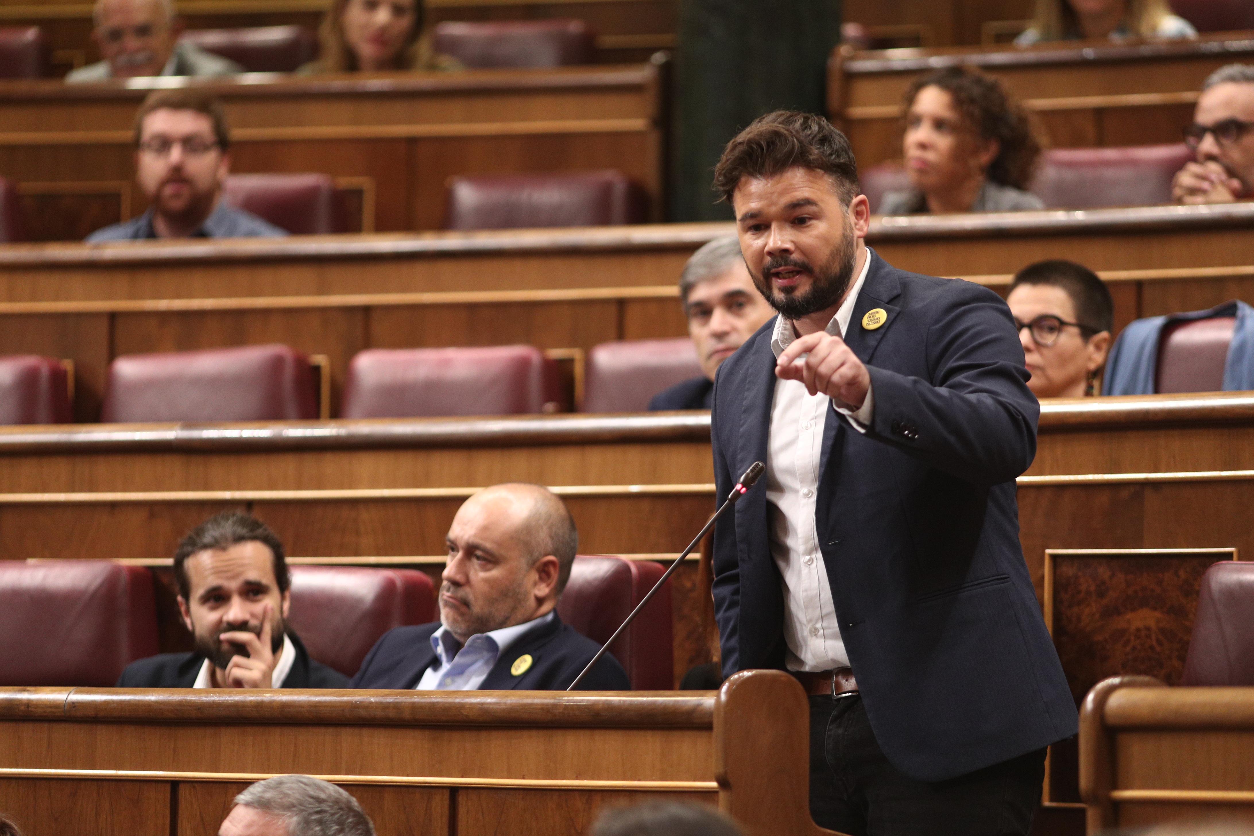 El portavoz de ERC en el Congreso Gabriel Rufián en una imagen de archivo. Fuente: EP.