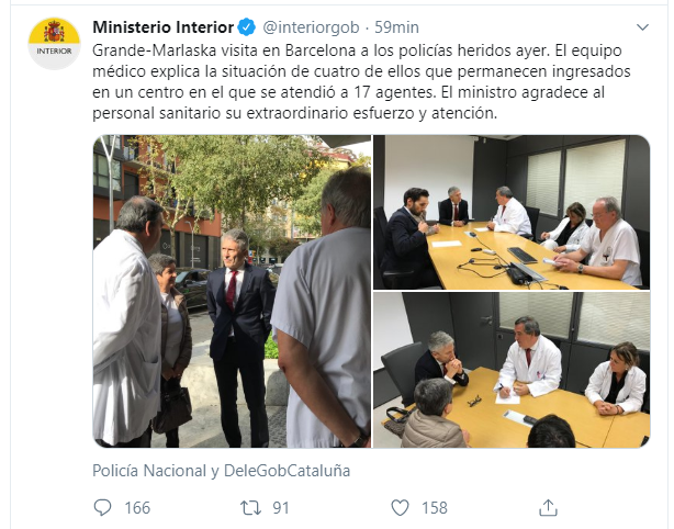 Tuit del Ministerio del Interior. Tuit del Ministerio del Interior.