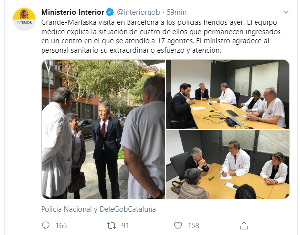 Tuit del Ministerio del Interior. 