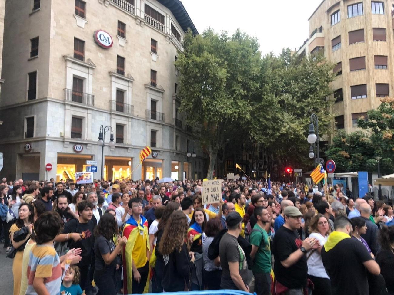 Manifestación en Palma de Mallorca contra la sentencia del procés.