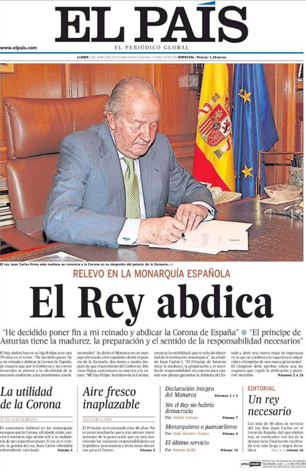 ¡Extra, extra, el rey abdica!... vuelven las ediciones vespertinas a la prensa española