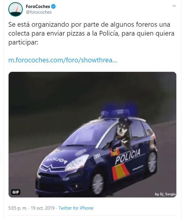 Captura de pantalla del tuit de 'ForoCoches'. Captura de pantalla del tuit de 'ForoCoches'.